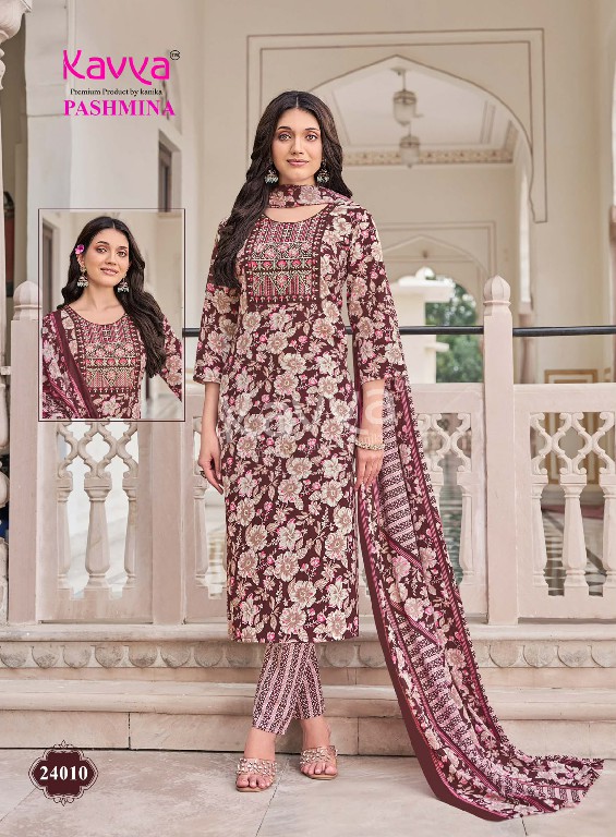 KAVYA PASHMINA VOL 24 WHOLESALE READYMADE MALAYSIAN COTTON UNIQUE DESIGN 3 PCS SUITS EXPORTER