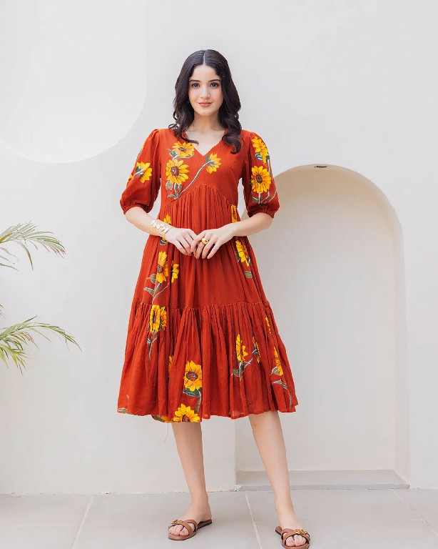 PURPLE CREATION LIYA WHOLESALE READYMADE KOTA CHECKS PRINTED BIG SIZE STYLISH ONE PEACE DRESS FOR WOMEN SUPPLIER