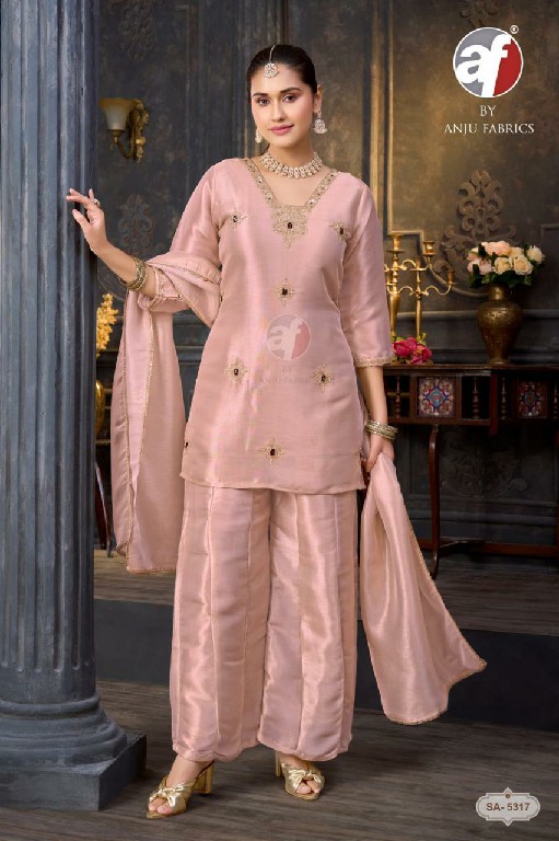 ANJU FAB D.NO SA 5317-5318 WHOLESALE READYMADE ZIRAF DESIGNER WEAR 3 PCS COMBO SET SUITS SUPPLIER