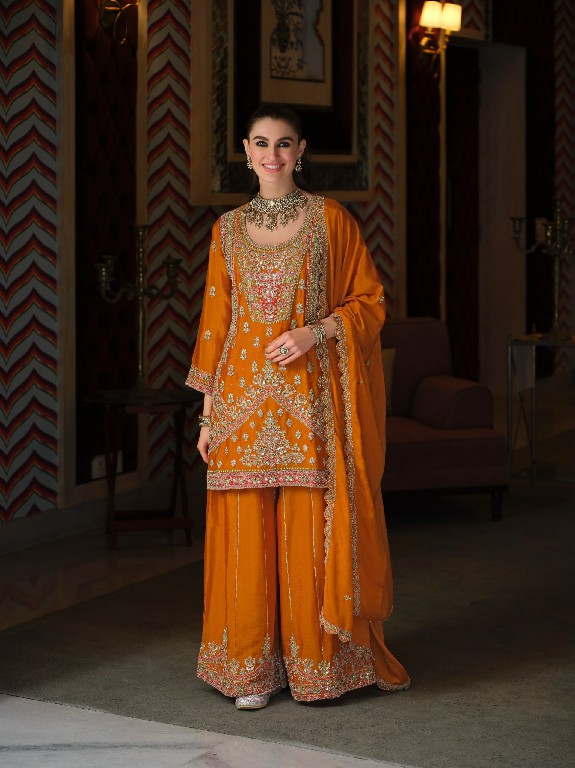 TEXTILEDEAL D.NO 2464 TO 2466 WHOLESALE READYMADE CHINON WITH WORK PARTY WEAR 3 PCS SUITS FOR EXPORT