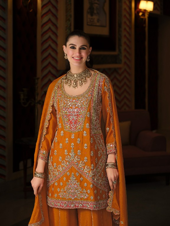 TEXTILEDEAL D.NO 2464 TO 2466 WHOLESALE READYMADE CHINON WITH WORK PARTY WEAR 3 PCS SUITS FOR EXPORT