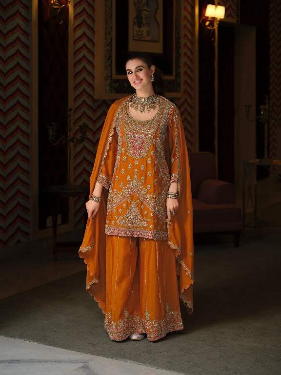 TEXTILEDEAL D.NO 2464 TO 2466 WHOLESALE READYMADE CHINON WITH WORK PARTY WEAR 3 PCS SUITS FOR EXPORT