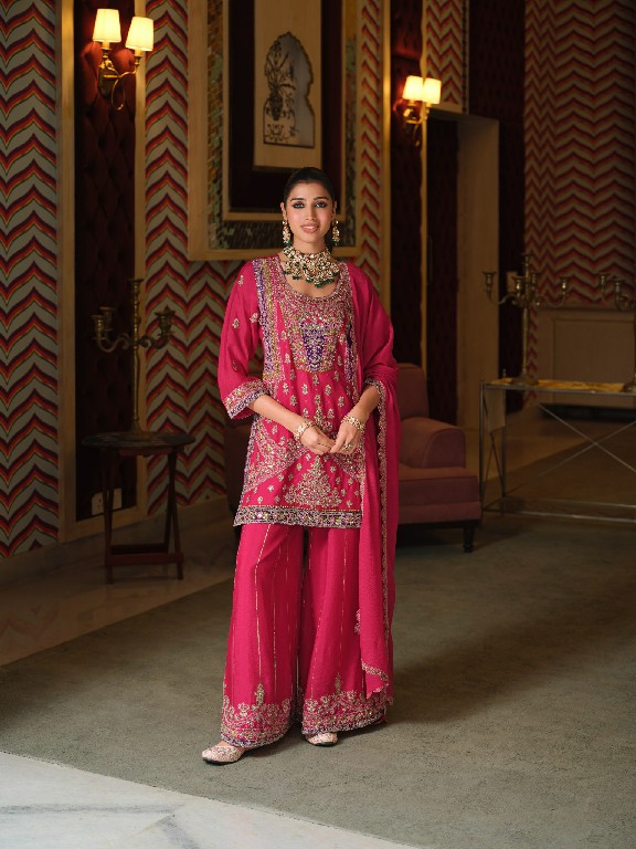 TEXTILEDEAL D.NO 2464 TO 2466 WHOLESALE READYMADE CHINON WITH WORK PARTY WEAR 3 PCS SUITS FOR EXPORT