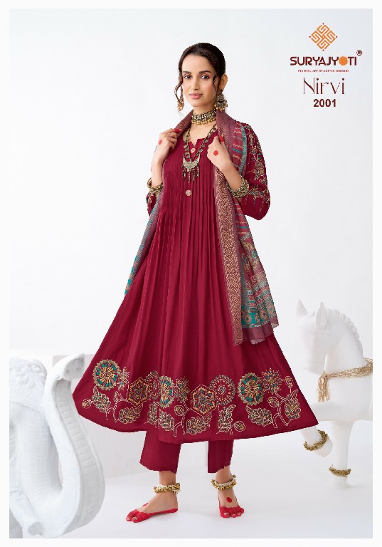 SURYAJYOTI NIRVI VOL 2 WHOLESALE READYMADE ROMAN MODAL SILK ANARKALI SPECIAL 3 PCS SUITS EXPORTER