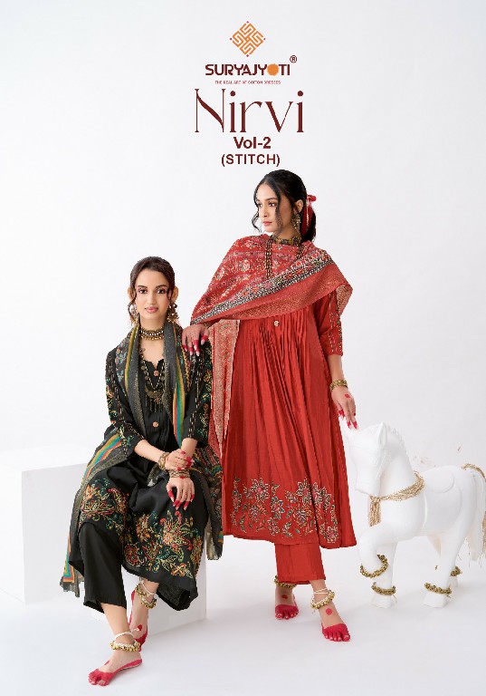 SURYAJYOTI NIRVI VOL 2 WHOLESALE READYMADE ROMAN MODAL SILK ANARKALI SPECIAL 3 PCS SUITS EXPORTER