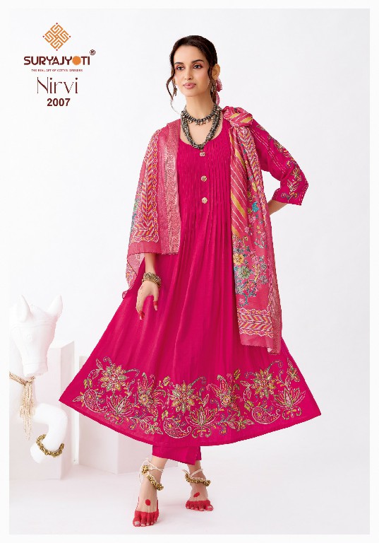 SURYAJYOTI NIRVI VOL 2 WHOLESALE READYMADE ROMAN MODAL SILK ANARKALI SPECIAL 3 PCS SUITS EXPORTER