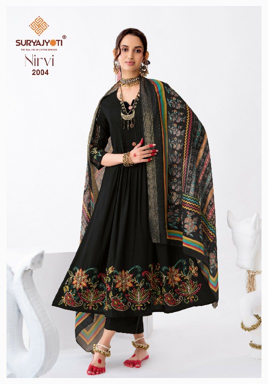 SURYAJYOTI NIRVI VOL 2 WHOLESALE READYMADE ROMAN MODAL SILK ANARKALI SPECIAL 3 PCS SUITS EXPORTER