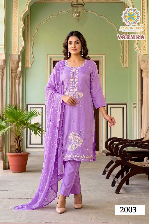 PASSION TREE VARNIKA VOL 2 WHOLESALE READYMADE GLASS ROMAN SILK BIG SIZE ELEGANT 3 PCS SUITS SUPPLIER