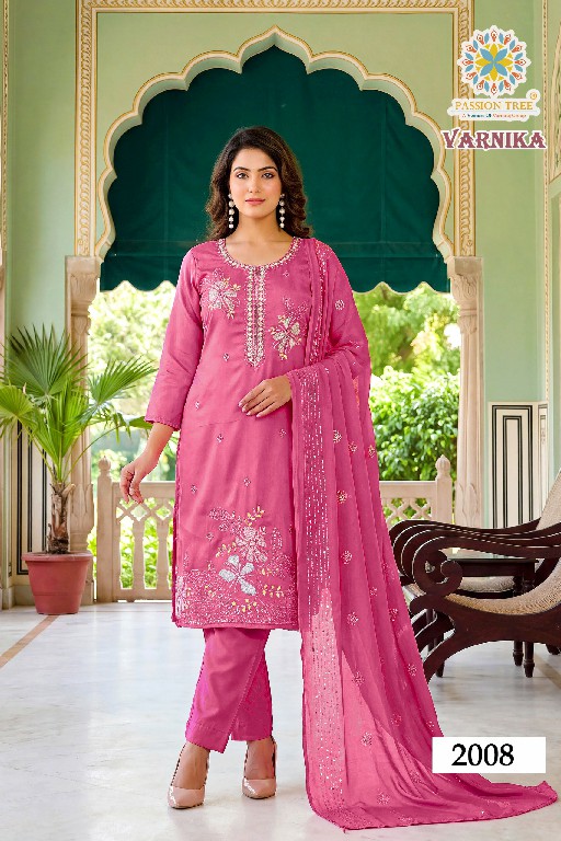 PASSION TREE VARNIKA VOL 2 WHOLESALE READYMADE GLASS ROMAN SILK BIG SIZE ELEGANT 3 PCS SUITS SUPPLIER