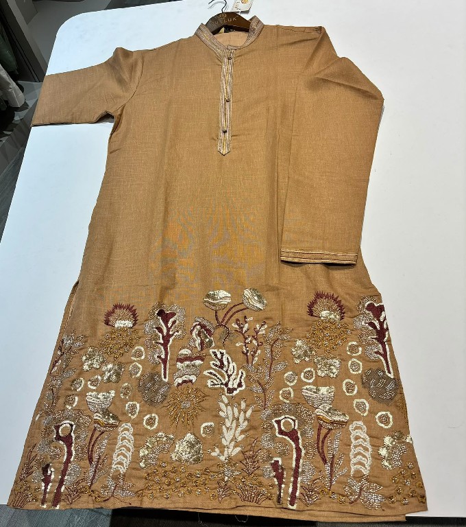 OUTLUK WEDDING COLLECTION VOL 54 WHOLESALE READYMADE LACHAKA V NECK DESIGNER SHORT KURTA WITH PANT FOR MEN OLINE