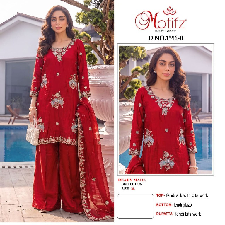 MOTIFZ D.NO 1556 WHOLESALE READYMADE FENDI WITH WORK ATTRACTIVE PAKISTANI 3 PCS SUITS FOR EXPORT