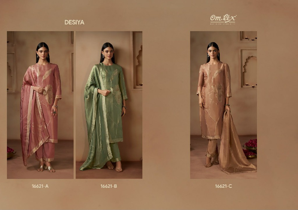 OMTEX DESIYA WHOLESALE GIRAFFE SILK JACQUARD UNSTITCH SALWAR SUITS EXPORTER