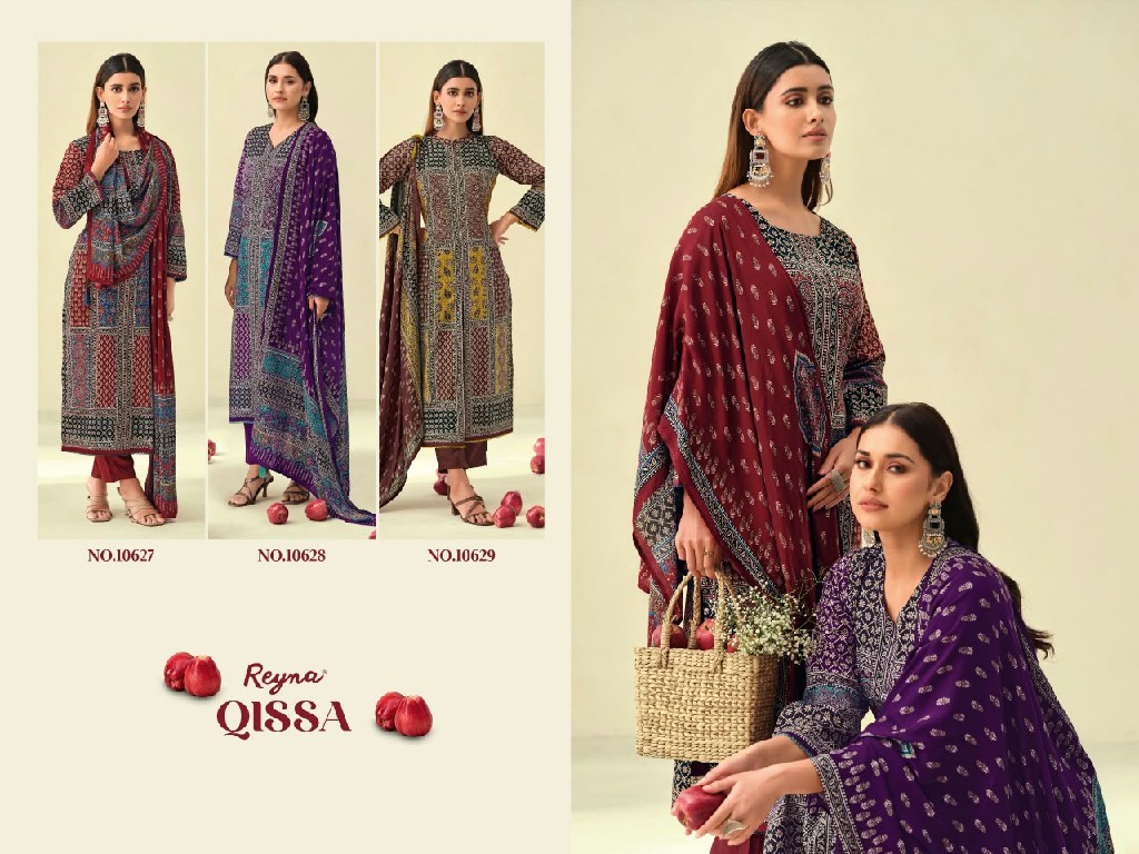 REYNA QISSA WHOLESALE PURE CORDUROY HAND WORK UNSTITCH SALWAR SUITS SUPPLIER