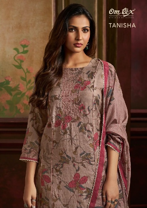 OMTEX TANISHA WHOLESALE RADIANT SILK BEAUTIFUL WORK UNSTITCH SALWAR SUITS FOR EXPORT