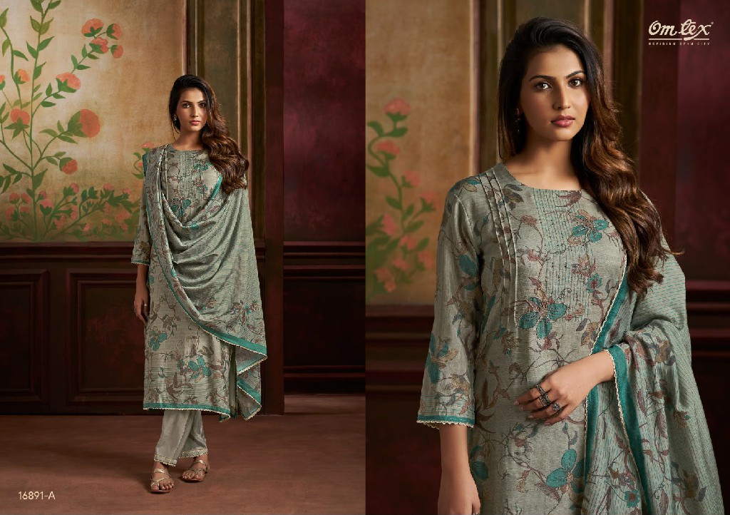 OMTEX TANISHA WHOLESALE RADIANT SILK BEAUTIFUL WORK UNSTITCH SALWAR SUITS FOR EXPORT
