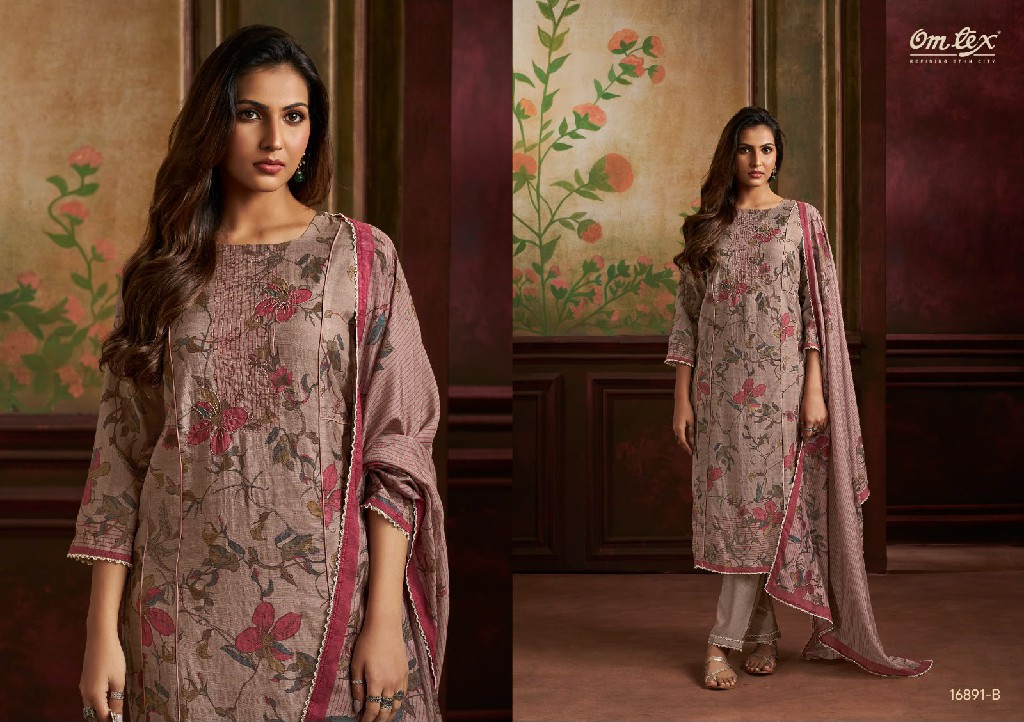 OMTEX TANISHA WHOLESALE RADIANT SILK BEAUTIFUL WORK UNSTITCH SALWAR SUITS FOR EXPORT