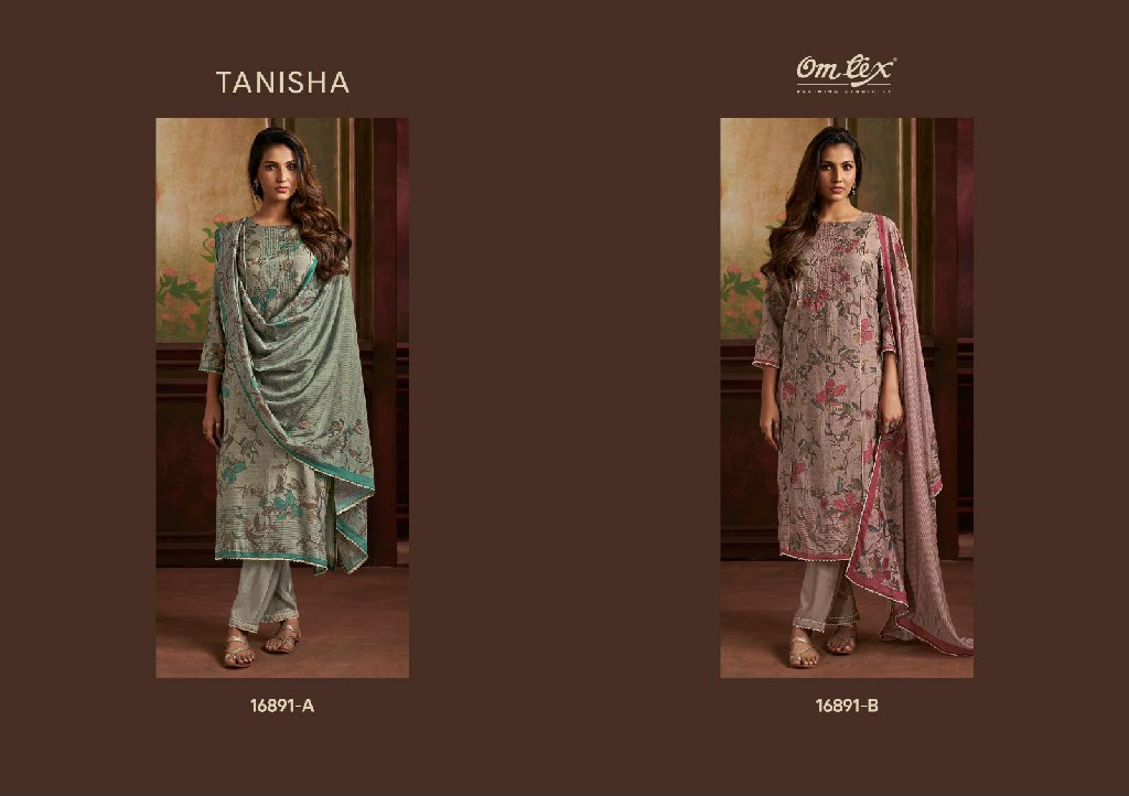 OMTEX TANISHA WHOLESALE RADIANT SILK BEAUTIFUL WORK UNSTITCH SALWAR SUITS FOR EXPORT