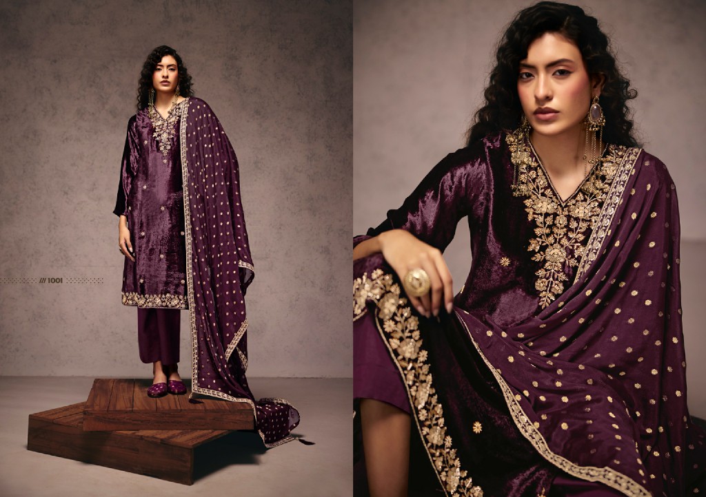 RANGATI PRINTS FALAK WHOLESALE PLUSH VELVET WINTER SPECIAL UNSTITCH SALWAR SUITS ONLINE