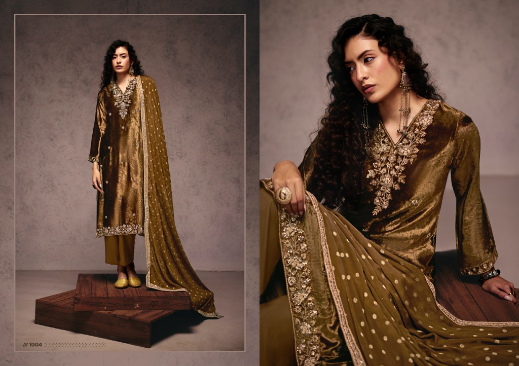 RANGATI PRINTS FALAK WHOLESALE PLUSH VELVET WINTER SPECIAL UNSTITCH SALWAR SUITS ONLINE