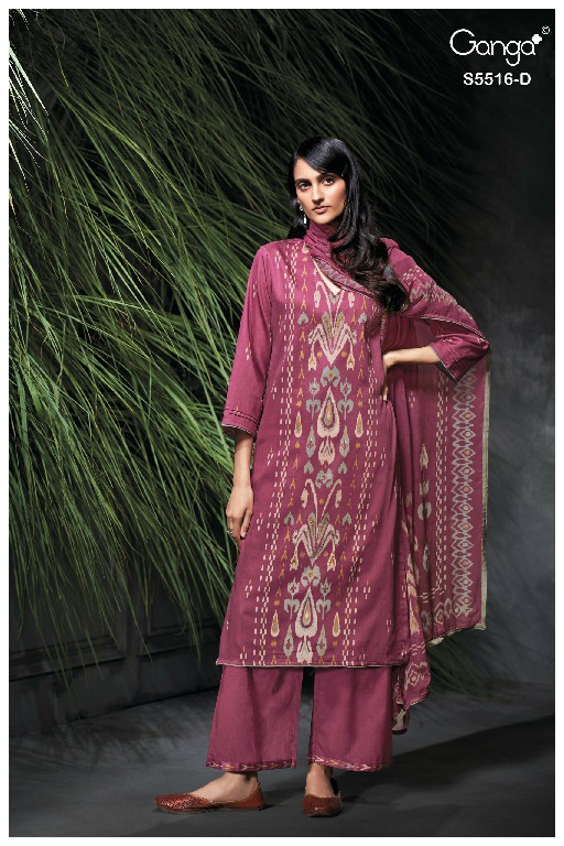 GANGA SHERIN S5516 WHOLESALE PREMIUM COTTON FANCY DESIGN UNSTITCH SALWAR SUITS EXPORTER