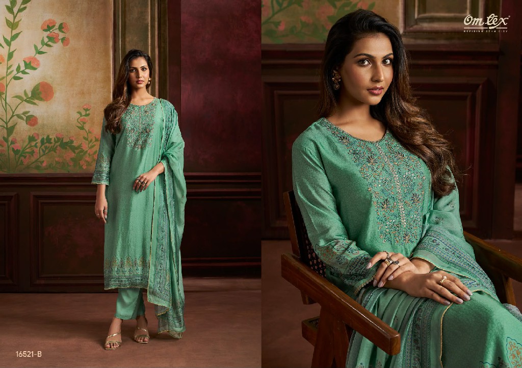OMTEX URVI WHOLESALE RUSSIAN SILK AMAZING UNSTITCH SALWAR SUITS FOR EXPORT