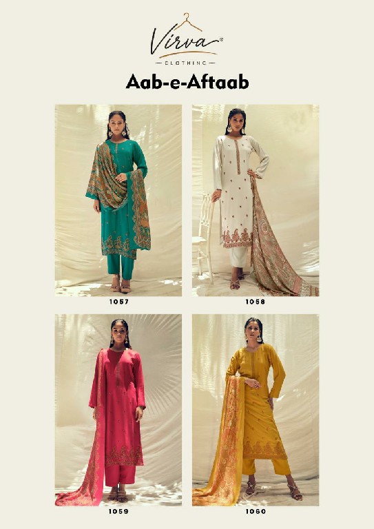 VIRVA AAB-E-AFTAAB WHOLESALE VISCOSE PASHMINA WINTER COLLECTION UNSTITCH SALWAR SUITS EXPORTER