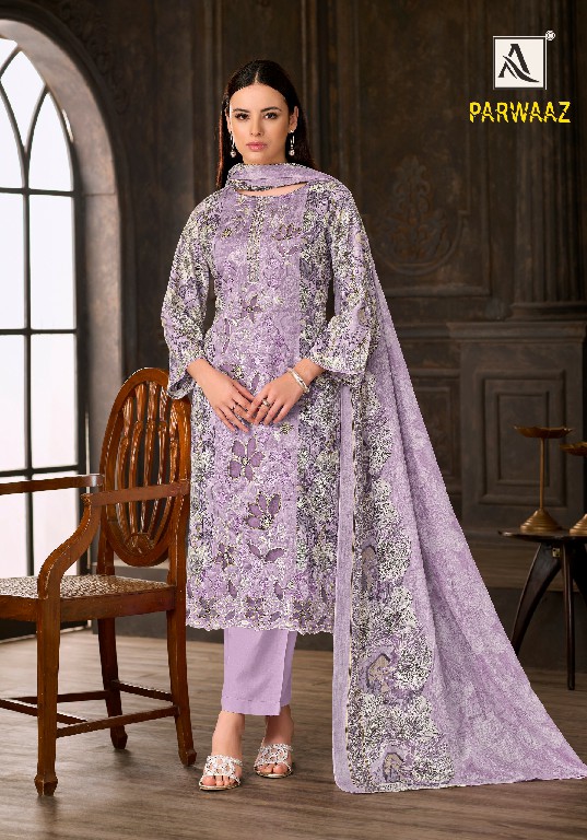 ALOK SUIT PARWAAZ WHOLESALE ZAM COTTON WITH SWAROVSKI WORK UNSTITCH SALWAR SUITS SUPPLIER