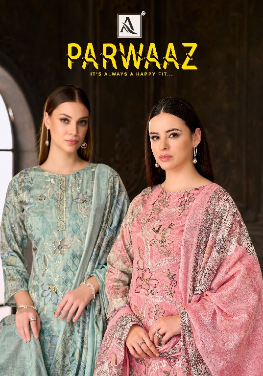 ALOK SUIT PARWAAZ WHOLESALE ZAM COTTON WITH SWAROVSKI WORK UNSTITCH SALWAR SUITS SUPPLIER