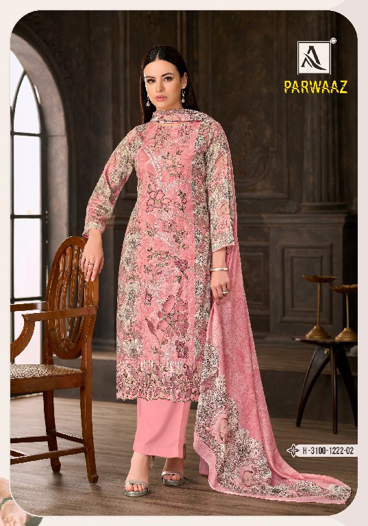 ALOK SUIT PARWAAZ WHOLESALE ZAM COTTON WITH SWAROVSKI WORK UNSTITCH SALWAR SUITS SUPPLIER