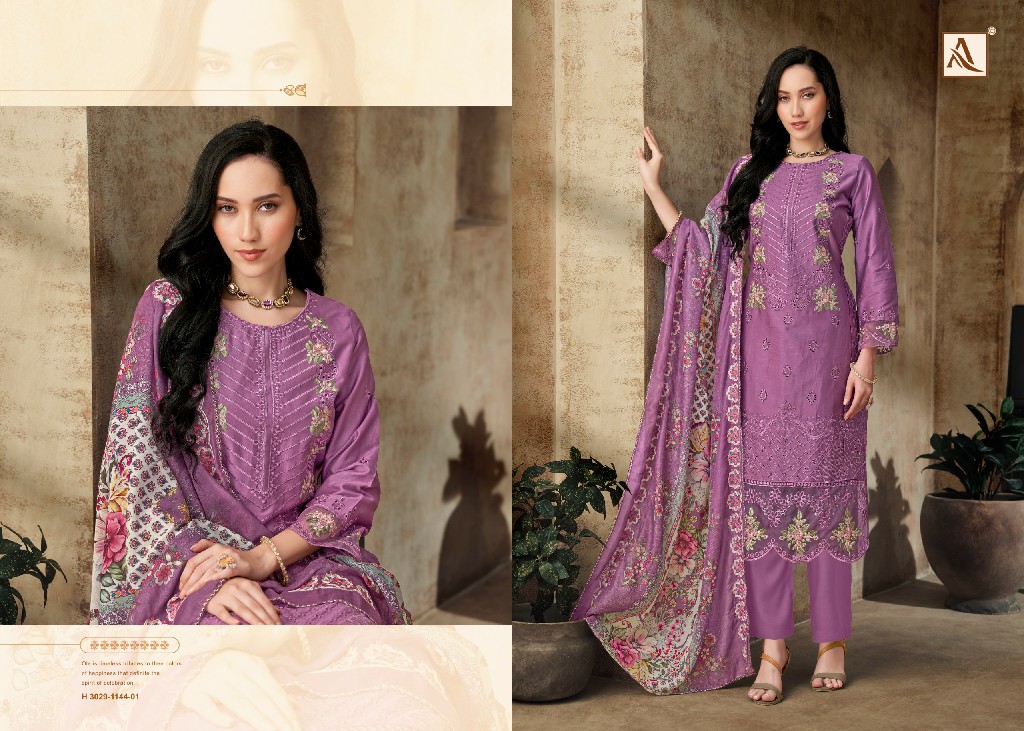 ALOK SUIT MEHER MAHAL VOL 2 WHOLESALE PURE ZAM COTTON PAKISTANI WORK UNSTITCH SALWAR SUITS EXPORTER