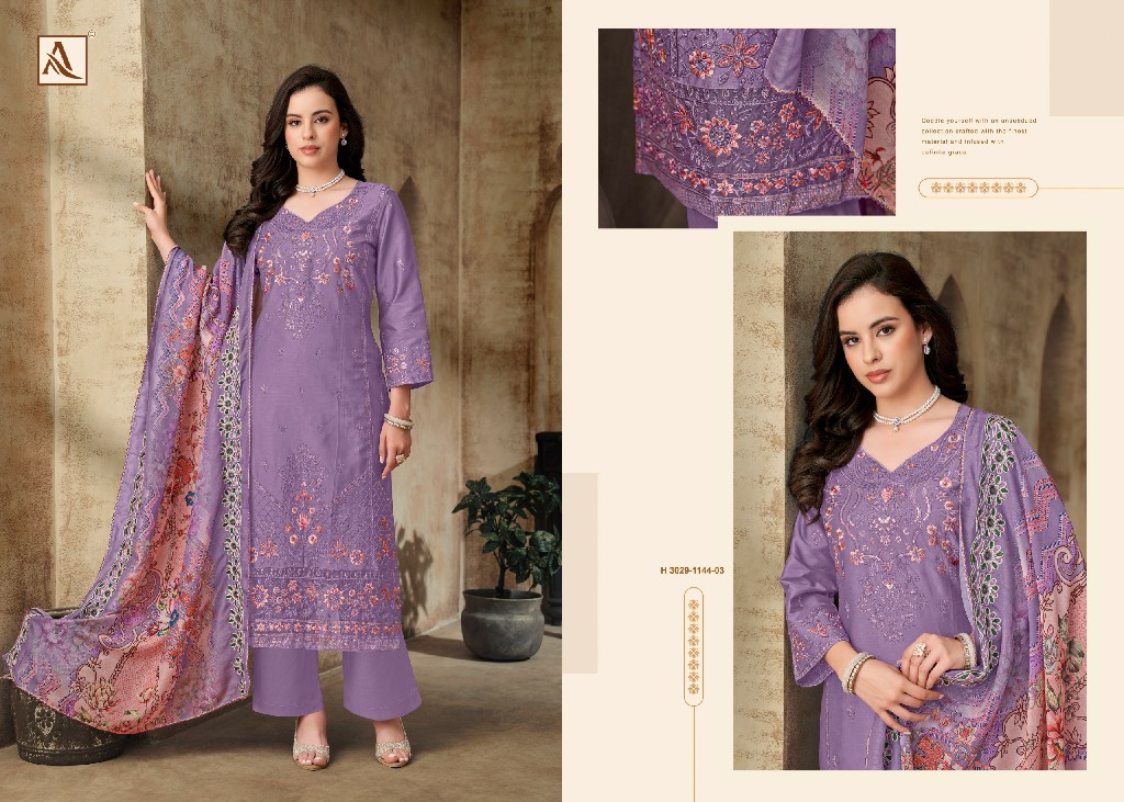 ALOK SUIT MEHER MAHAL VOL 2 WHOLESALE PURE ZAM COTTON PAKISTANI WORK UNSTITCH SALWAR SUITS EXPORTER