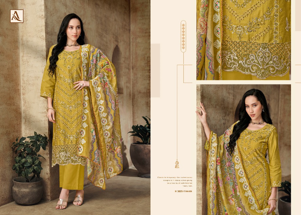 ALOK SUIT MEHER MAHAL VOL 2 WHOLESALE PURE ZAM COTTON PAKISTANI WORK UNSTITCH SALWAR SUITS EXPORTER