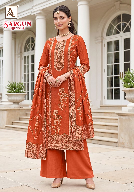 ALOK SUIT SARGUN VOL 9 WHOLESALE VISCISE MUSLIN DESIGNER CONCEPT UNSTITCH SALWAR SUITS FOR EXPORT