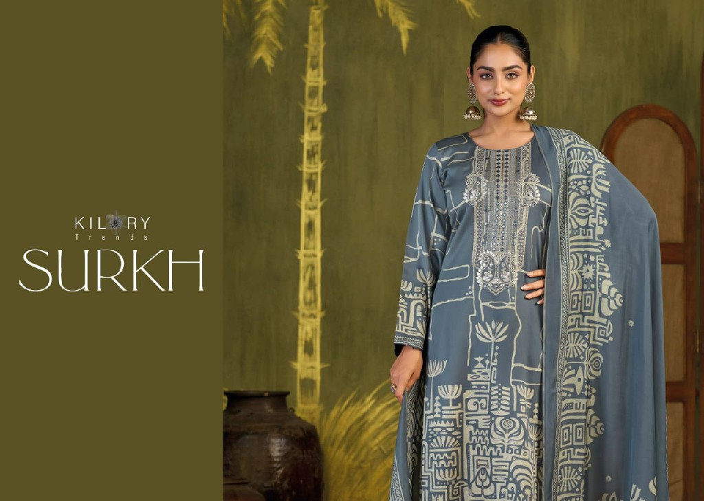 KILORY TRENDS SURKH WHOLESALE PURE GAJJI SILK FESTIVE LOOK UNSTITCH SALWAR SUITS SUPPLIER