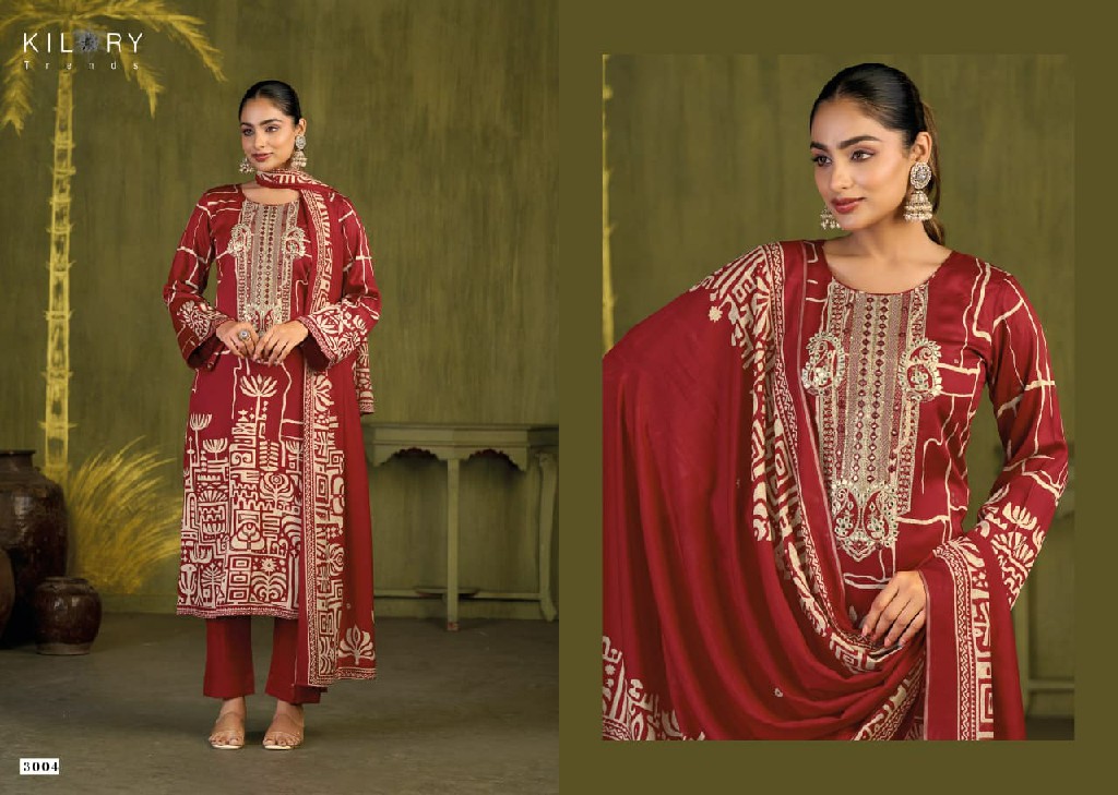 KILORY TRENDS SURKH WHOLESALE PURE GAJJI SILK FESTIVE LOOK UNSTITCH SALWAR SUITS SUPPLIER