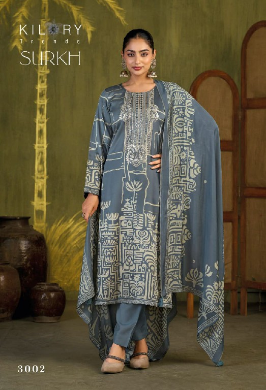 KILORY TRENDS SURKH WHOLESALE PURE GAJJI SILK FESTIVE LOOK UNSTITCH SALWAR SUITS SUPPLIER