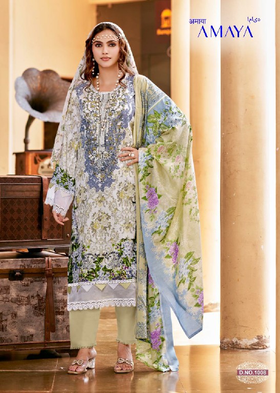 GANESHA AMAYA VOL 1 WHOLESALE COTTON KARACHI STYLE WITH NECK WORK UNSTITCH SALWAR SUITS EXPORTER