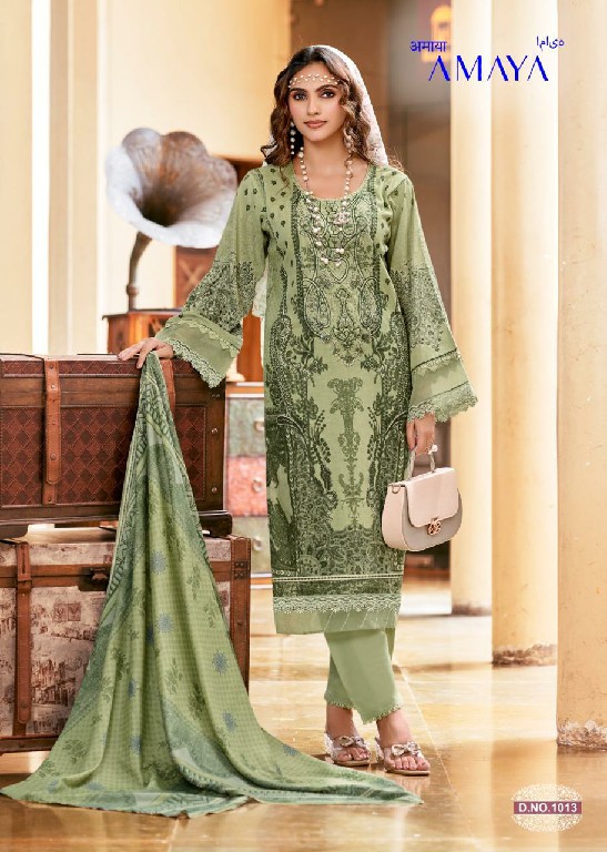 GANESHA AMAYA VOL 1 WHOLESALE COTTON KARACHI STYLE WITH NECK WORK UNSTITCH SALWAR SUITS EXPORTER