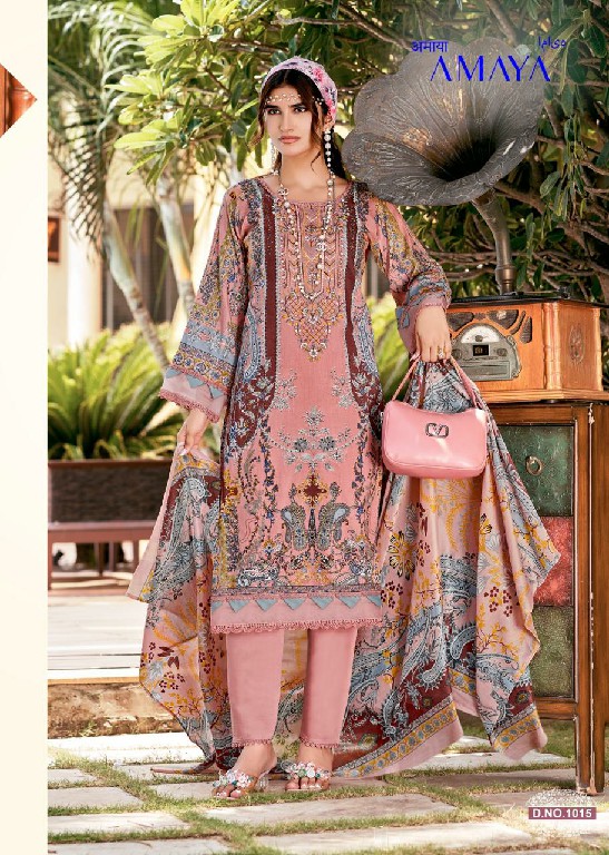 GANESHA AMAYA VOL 1 WHOLESALE COTTON KARACHI STYLE WITH NECK WORK UNSTITCH SALWAR SUITS EXPORTER