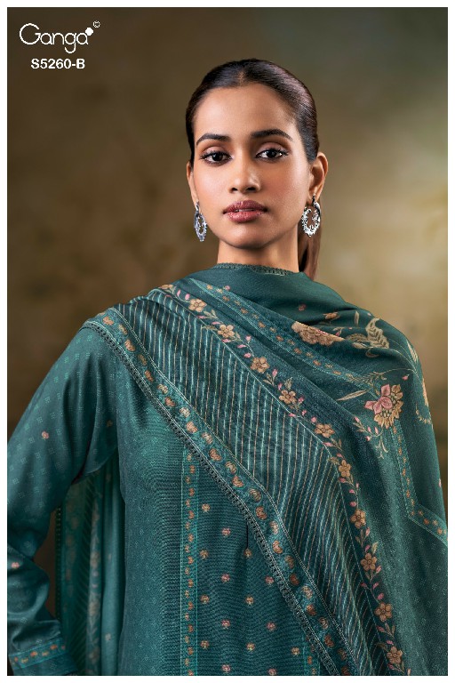 GANGA RISHSA S5260 WHOLESALE PURE WOOL PASHMINA WINTER DAILY WEAR DRESS MATERIAL ONLINE