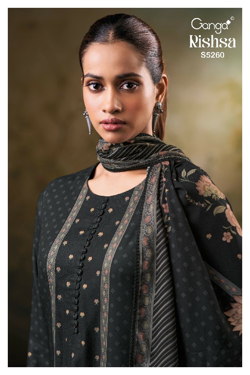 GANGA RISHSA S5260 WHOLESALE PURE WOOL PASHMINA WINTER DAILY WEAR DRESS MATERIAL ONLINE