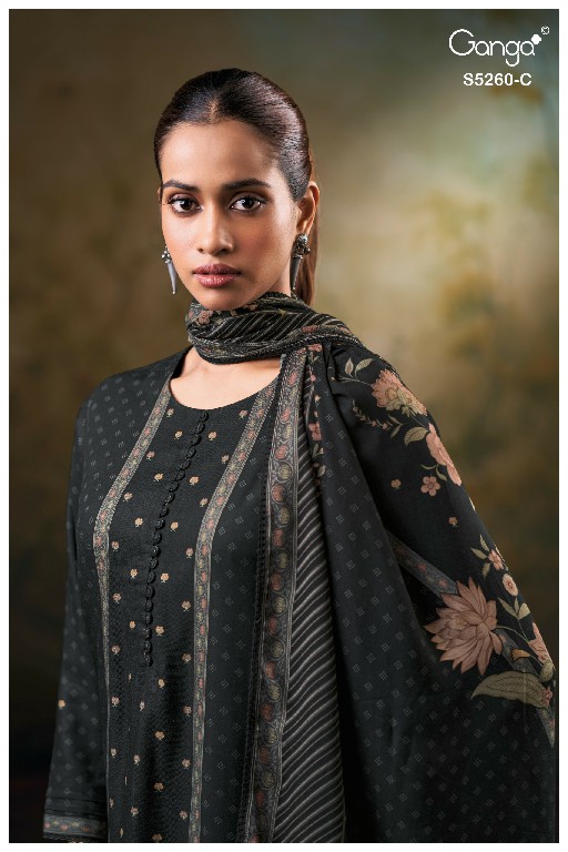 GANGA RISHSA S5260 WHOLESALE PURE WOOL PASHMINA WINTER DAILY WEAR DRESS MATERIAL ONLINE