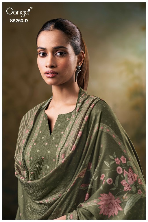 GANGA RISHSA S5260 WHOLESALE PURE WOOL PASHMINA WINTER DAILY WEAR DRESS MATERIAL ONLINE