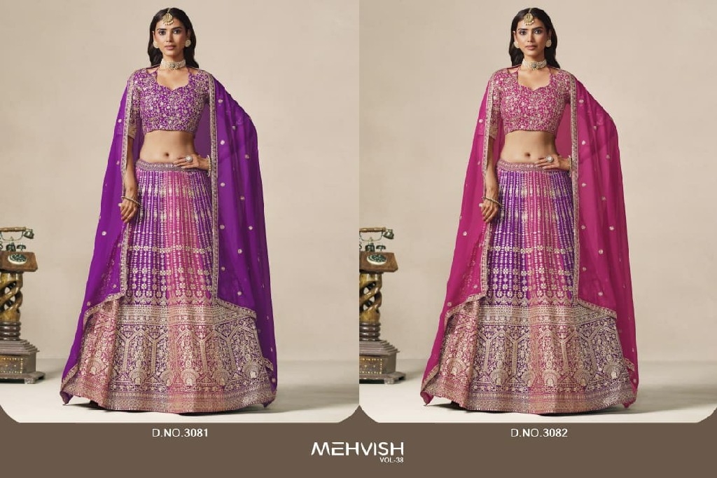 MEHVISH VOL 38 WHOLESALE FAUX GEORGETTE FESTIVE WEAR LEHENGA CHOLI FOR EXPORT
