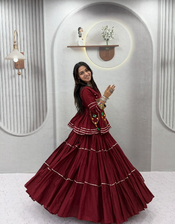 SHREE RAM CREATION D.NO 197 COLOR WHOLESALE READYMADE PURE COTTON NAVRATRI SPECIAL HAND WORK LEHENGA CHOLI FOR EXPORT