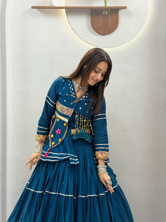 SHREE RAM CREATION D.NO 197 COLOR WHOLESALE READYMADE PURE COTTON NAVRATRI SPECIAL HAND WORK LEHENGA CHOLI FOR EXPORT