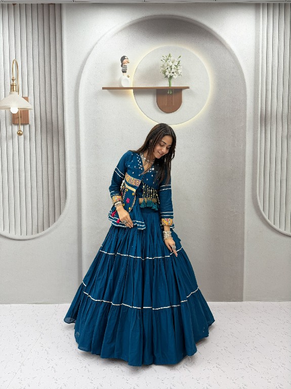 SHREE RAM CREATION D.NO 197 COLOR WHOLESALE READYMADE PURE COTTON NAVRATRI SPECIAL HAND WORK LEHENGA CHOLI FOR EXPORT