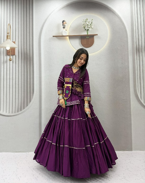 SHREE RAM CREATION D.NO 197 COLOR WHOLESALE READYMADE PURE COTTON NAVRATRI SPECIAL HAND WORK LEHENGA CHOLI FOR EXPORT