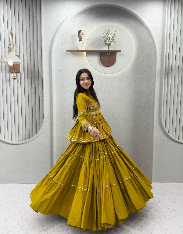 SHREE RAM CREATION D.NO 197 COLOR WHOLESALE READYMADE PURE COTTON NAVRATRI SPECIAL HAND WORK LEHENGA CHOLI FOR EXPORT