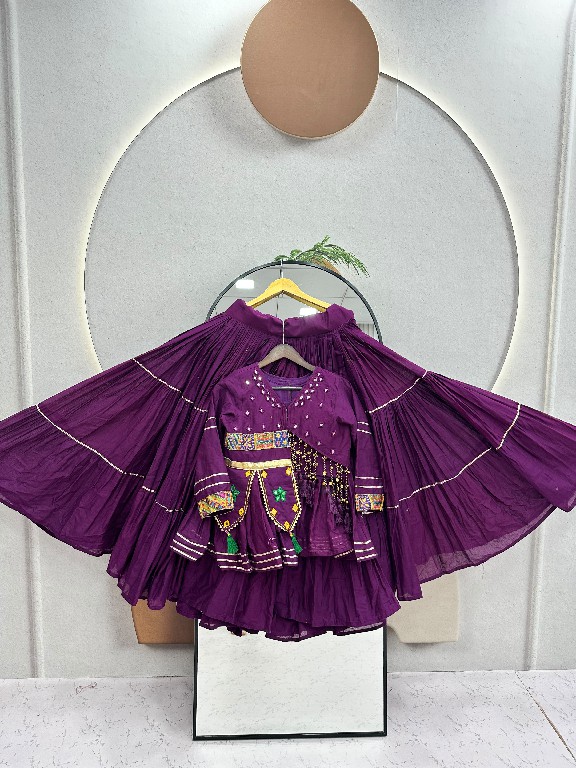 SHREE RAM CREATION D.NO 197 COLOR WHOLESALE READYMADE PURE COTTON NAVRATRI SPECIAL HAND WORK LEHENGA CHOLI FOR EXPORT